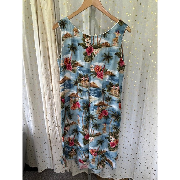 Young Hawaii Rare Vintage Hawaiian Tropical Nostalgic Island Style Shift Dress L - Picture 3 of 5